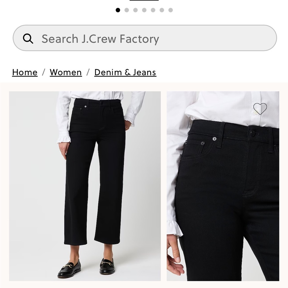 J. Crew Factory Women's Classic Black Straight Leg Jeans